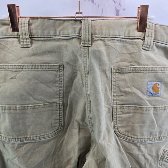 Carhartt Pants Mens 38 X 34 Khaki Tan Canvas Straight Chino Relaxed Fit Read - Picture 8 of 14